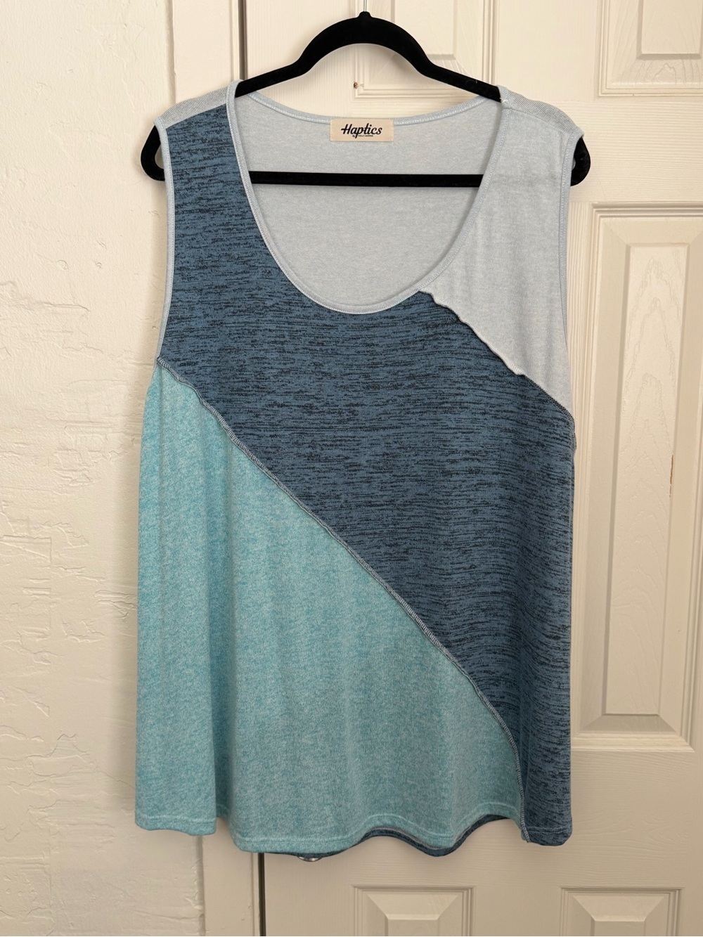 Haptics Colorblock Tank - Light Blue/Teal - 3X